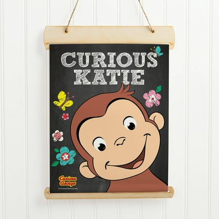 Curious George Flower - Personalized Curious George Flower Hanging Banner