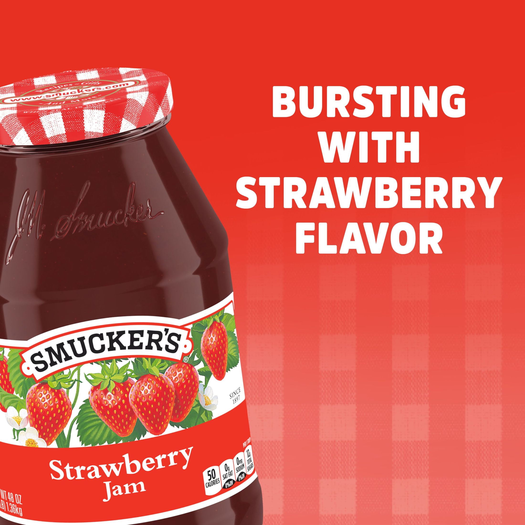 (6 pack) Smucker's Strawberry Jam, 48 oz