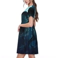 thumbnail image 2 of Balery Undersea Shark Vestidos sueltos de manga corta para mujer, vestidos de verano 2025, vestidos casuales de corte A con vuelo., 2 of 6