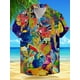 thumbnail image 3 of Camisa hawaiana de manga corta para hombre, con diseño de animales, pájaros, plantas, vacaciones, para exteriores, vacaciones, verano, color amarillo, azul y marrón, 3 of 5