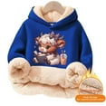 thumbnail image 5 of Oiyii Toddler Girl's Highland Cow Graphic Hoodie Long Sleeve Hoodies Warm Hooded Sweatshirt,Navy, 5 of 5