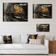 thumbnail image 4 of Designart "Geometric Momentum Yellow and Grey Train I" Transportation Print on Natural Pine Wood, 4 of 5