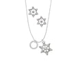 thumbnail image 2 of Delight Jewelry Silvertone With Brave Wings Eternity Ring Silver tone Snowflake Charm Necklace and Stud Earrings, 2 of 4
