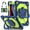 Dark Blue+Green, variant on Heavy Duty Rugged Case For iPad 7th 8th 9th Generation 10.2 inch Rotating Stand Shockproof Cover with Shoulder Strap & Pencil Holder