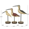 thumbnail image 3 of 14", 12", 10"H Brown Metal Bird Sculpture with Round Bases, by DecMode (3 Count), 3 of 12