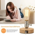 thumbnail image 3 of Set of 2 Vintage Table Lamp with Dual USB ports for Bedroom,Office,Living Room, 3 of 7