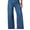 A Light Blue, variant on DOKOTOO Women Wide Leg Jeans High Waisted Stretch Denim Flare Pants Vintage Blue High Rise Loose Fit Raw Hem Five Pocket Jeans US Size