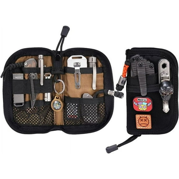 VIPERADE VE10 Small EDC Pocket Pouch,EDC Pocket Organizer Pouch for Men,Small Tool Pouch with 7 Pockets,Small EDC Pouch Tool Organizer Utility Pouch for Multitools,Compact Nylon Organizer Pouch