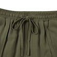 thumbnail image 5 of WULMLEO Womens Barrel Harem Linen Pants Wide Leg Pants Baggy Palazzo Drawstring Elastic Waist with Pockets Beach Green L, 5 of 5