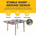 thumbnail image 4 of Pink Purple Hummingbird Table Cloths for 4 Foot Rectangle Tables, Spring Oil Painting Sunflowers Patio Waterproof Elastic Fitted Tablecloths, Washable Rectangular Table Cover for Camping, 4 of 8