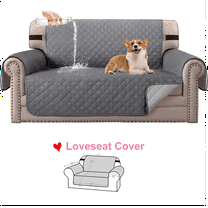 54-inch Waterproof Loveseat Cover Machine Washable Couch/Sofa Cover, Candey Couch Cushion Covers Non Slip Furniture Protector Slipcover for Pets Dogs Children Living Room (Gray)