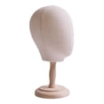 thumbnail image 4 of Estante de almacenamiento de gorros para cabeza de maniquí, exhibición portátil, sombreros para el cabello, postizos con madera cabeza de lino, 4 of 8