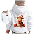 thumbnail image 3 of SonxaHe Toddler Girls Boys Christmas Hoodies Animal Print Holiday Long Sleeved Hooded Sweatshirt Loose Party Sport Hoodies White,Sized 4-5, 3 of 4