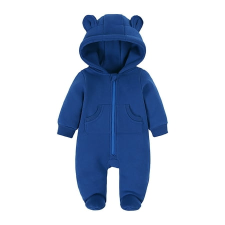 

Fozruso Toddler Boys Girls Long Sleeve Solid Fall Winter Rompers Kids Jumpsuits Sizes 9-12 Months