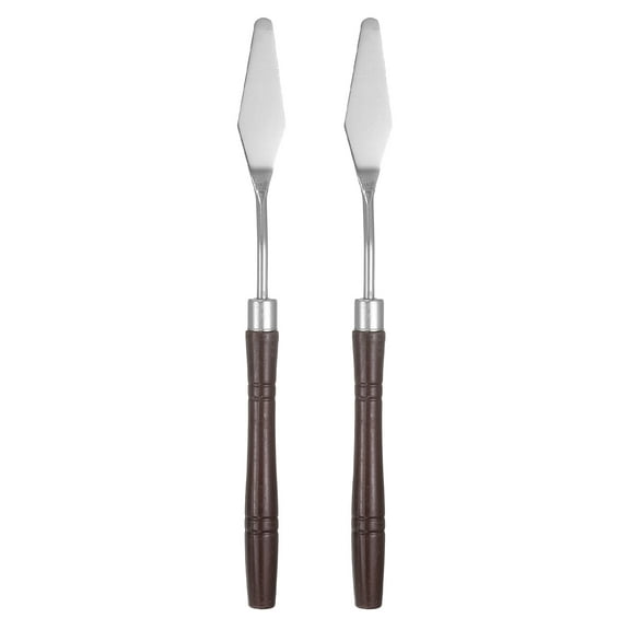 Uxcell 2pcs Palette Knife Painting Tool 7.09" Pointed Stainless Steel Blade Plastic Handle Spatula Painting Pallet Knife for Oil Acrylic Canvas, Red