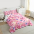 thumbnail image 3 of Manfei Cartoon Moon Stars 2pcs Bedding Comforter Set for Female Men Teens,Gradient Watercolor Twin Comforter Sets,Ombre Pink Breathable Bedding Set,Super Cozy Room Decor,Reversible, 3 of 8