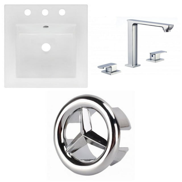 American Imaginations 21-in. W 3H8-in. Ceramic Top Set In White Color AI-24559