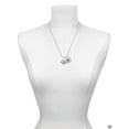 thumbnail image 3 of Delight Jewelry Silvertone Mom Banner on Pink Crystal Heart Silvertone Script Initial Disc - H - Charm Necklace, 20"+3", 3 of 4