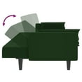 thumbnail image 5 of vidaXL 2-Seater Sofa Bed with Two Pillows Dark Green Velvet, 5 of 5