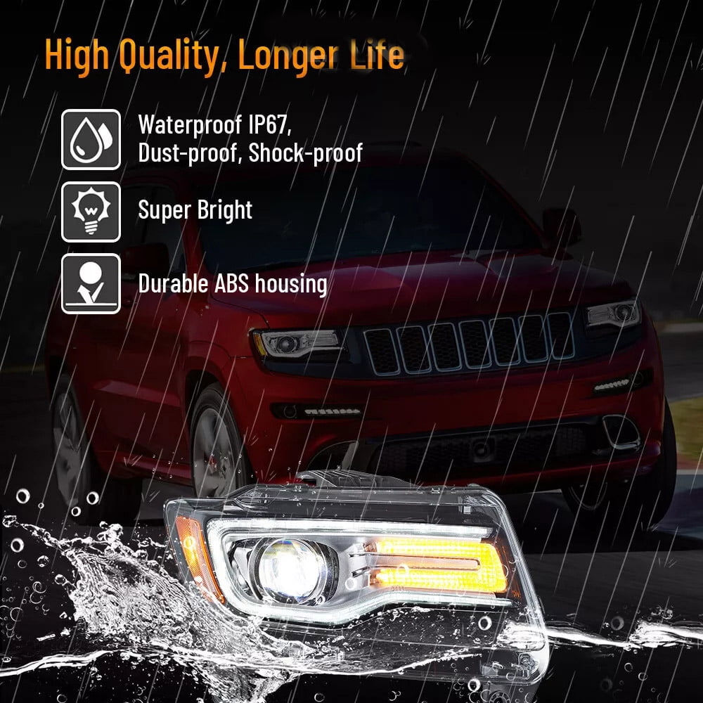 VLAND LED Dual Beam Headlights for 2011 2012 2013 Jeep Grand Cherokee (WK2)