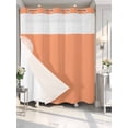 thumbnail image 4 of Pure Tangerine No Hook Shower Curtain Waterproof, Bathroom Curtains with Snap in Liners and See Through Top Window, Simple Solid Color Hotel Style Bathtub Curtains Shower 66"Wx72"L, 4 of 8