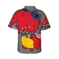 thumbnail image 3 of Goofa Dinosaur Super Hero Cartoon Hawaiian Shirt for Men, Unisex Summer Beach Casual Short Sleeve Button Down Shirts,Aloha Tropical Floral print shirt-Medium, 3 of 9