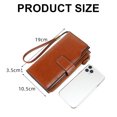 thumbnail image 3 of Cartera para mujer de cuero grande bolso de mano titular de la tarjeta de crédito con bolsillo con cremallera, bolsos de moda para mujer, 3 of 5