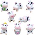 thumbnail image 1 of Adornos 8 piezas Mini vacas para jardín, pequeñas figuras, coches de animales, juguetes, estatuas de resina, 1 of 6