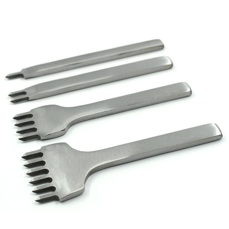 

4pcs Leather Hole Punch Pricking Anti Slip 3mm 4mm 5mm Chisel Spacing Tool