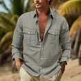 thumbnail image 2 of NOLDARES Mens Dress Shirts Long Sleeve Dress Shirts for Men Free Mens Button Up Shirts Mens Button Up Shirts(Grey,XXL), 2 of 5