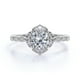 thumbnail image 4 of JeenMata Anillo de Compromiso con Halo de Diamantes Redondos Antiguos en Oro Blanco de 10 K, 4 of 6