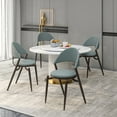 thumbnail image 4 of LeisureMod Upholstered Leather Modern Dining Chair with Metal Legs Open Back Cozy Accent Chair, Contemporary Armless Side Chair for Dining, Living Room, Kitchen Venice Series in Light Grey, 4 of 12