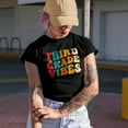 thumbnail image 2 of Third Grade Vibes, Elementary School Teacher Quote, Groovy Retro Wavy Text Merch Gift, Military Green T-Shirt, 2XL, 2 of 5
