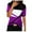 Purple, variant on LYXSSBYX Womens T Shirts Graphic Tees Trendy Women's Casual Geometry Printed T-Shirt Short Sleeve Blouse Round Neck Casual Tops
