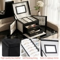 thumbnail image 6 of Casegrace Large Jewelry Box Organizer Girls PU Leather Drawer Boxes Earrings Ring Necklace Storage Case, 6 of 12