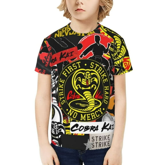 Cobra Kai T-Shirt for Boys Girls Youth, 3D Printed Graphic T-Shirts Short Sleeve Summer Casual Tee Shirts for Kids