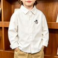 thumbnail image 5 of felwors Toddler Children's Cotton Shirts for Boys and Girls Long Sleeved Lapel Tops Baby Button Coats Casual Cartoon (White,7-8 Years), 5 of 7