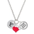 thumbnail image 1 of Delight Jewelry Silvertone Large Script Letter - C - 3/4'' Disc - Red Heart Nurse Strong Zoe Necklace, 1 of 4