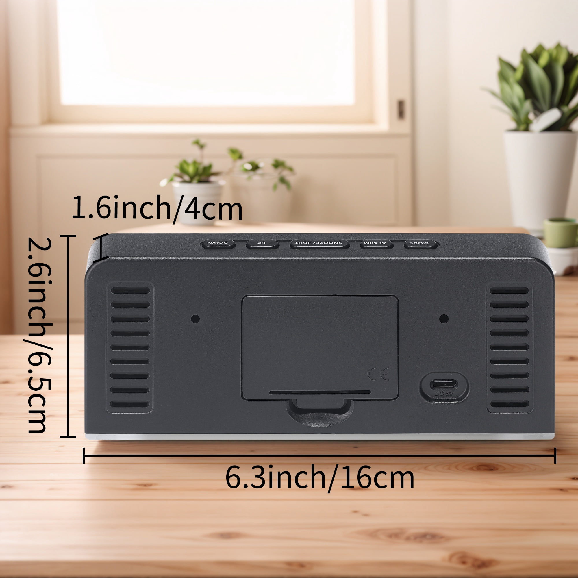 Unique Bargains 2 Pcs Digital Dual Alarm Clock for Bedroom Black Green