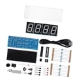 thumbnail image 3 of Kit de reloj LED digital de 4 dígitos para bricolaje, con visualización automática de hora y temperatura, electrónico, color rojo, 3 of 14