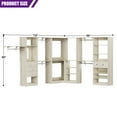 thumbnail image 2 of Homieasy Closet system with 5 wooden drawers, 7 hanging rods and corner tower, corner closet system with hanging, 132" L-shaped walk-in wardrobe organizer, 2000+ lbs capacity, set of 3, White Oak, 2 of 7