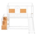 thumbnail image 3 of Twin Over Metal Bunk Bed With Slide And Storage Stair - White. Iron Construction For Durability. Imaginative Playhouse Design. Versatile Compartments. No Box Spring Required. Max Weight Capacity, 3 of 6