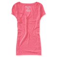 thumbnail image 1 of Camiseta básica Heathered Core de Aeropostale para mujer, rosa, grande Aeropostale Camiseta básica, 1 of 2