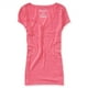 thumbnail image 1 of Camiseta básica Aeropostale Heathered Core para mujer Rosa Mediana, 1 of 2