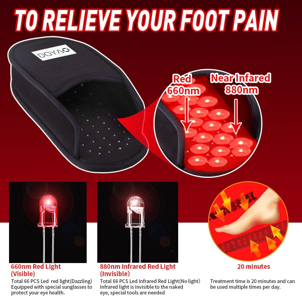 DGXINJUN Red Light Slippers for Feet Toes Infrared LED Light Panel(2Pads)