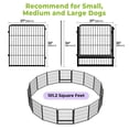 thumbnail image 3 of SunsGrove Dog Playpen with 2 Wider Doors,32 inch 16 Panels Heavy Duty Anti-Rust Pet Pen for Indoor, Courtyard, RV Camping for Medium Dogs, Easy Insert into Soil, Black, 3 of 10