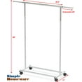 Simple Houseware Hanging Clothes Hanger Bar, Standard Rod Garment Rack