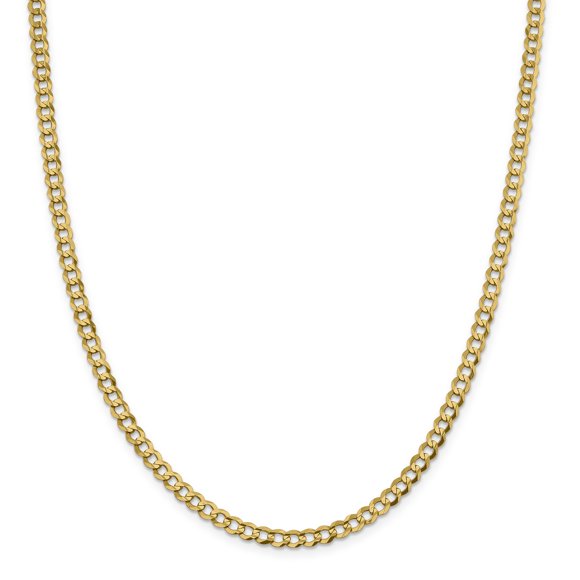 14k Yellow Gold 4.7mm Solid Flat Cuban Chain Necklace 16 Inch Pendant Charm Bismark Curb Miami Fine Jewelry Gifts For Women For Her