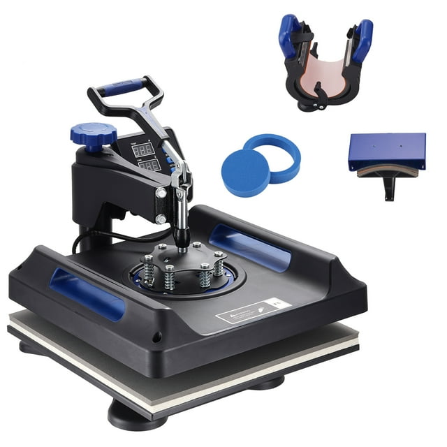 KFFKFF Heat Transfer Device, 15x15in Pivoting 5 in 1 Heat Application Machine, Digitally Controlled Multifunctional Equipment, Rapid Warming with Protective Elements, Perfect for T-shirts, Headwear
