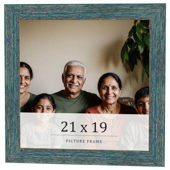 21x19 Frame Blue Rustic Barnwood Solid Wood Picture Frame Width 1.25 Inches | Interior Depth 0.5